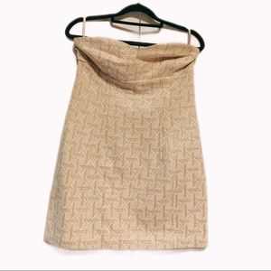 Strapless Gold Metallic Cocktail Dress Size 4